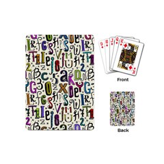 Colorful Retro Style Letters Numbers Stars Playing Cards (Mini) 