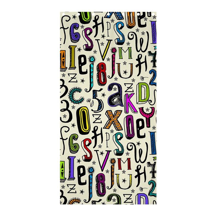 Colorful Retro Style Letters Numbers Stars Shower Curtain 36  x 72  (Stall) 