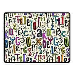 Colorful Retro Style Letters Numbers Stars Double Sided Fleece Blanket (Small) 