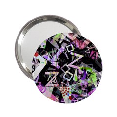 Chaos With Letters Black Multicolored 2 25  Handbag Mirrors by EDDArt