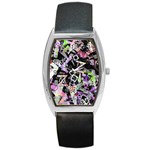 Chaos With Letters Black Multicolored Barrel Style Metal Watch Front