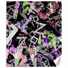 Chaos With Letters Black Multicolored Canvas 8  X 10  by EDDArt