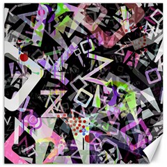 Chaos With Letters Black Multicolored Canvas 12  X 12   by EDDArt