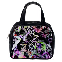 Chaos With Letters Black Multicolored Classic Handbags (one Side) by EDDArt