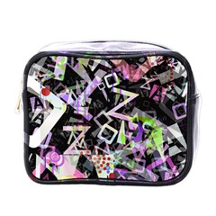 Chaos With Letters Black Multicolored Mini Toiletries Bags by EDDArt