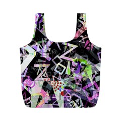 Chaos With Letters Black Multicolored Full Print Recycle Bags (m)  by EDDArt