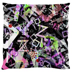 Chaos With Letters Black Multicolored Large Flano Cushion Case (two Sides) by EDDArt