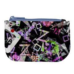 Chaos With Letters Black Multicolored Large Coin Purse by EDDArt