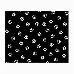 Footprints Cat White Black Small Glasses Cloth (2-side) by EDDArt