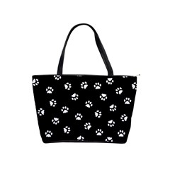 Footprints Cat White Black Shoulder Handbags by EDDArt