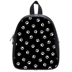 Footprints Cat White Black School Bags (small)  by EDDArt