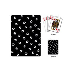 Footprints Cat White Black Playing Cards (mini) 