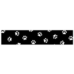 Footprints Cat White Black Flano Scarf (small) by EDDArt