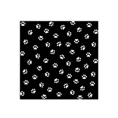 Footprints Cat White Black Satin Bandana Scarf by EDDArt