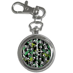 Satisfied And Happy Panda Babies On Bamboo Key Chain Watches by EDDArt