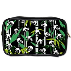 Satisfied And Happy Panda Babies On Bamboo Toiletries Bags 2-side by EDDArt