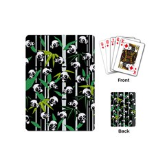 Satisfied And Happy Panda Babies On Bamboo Playing Cards (mini)  by EDDArt