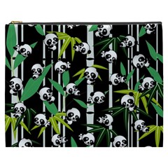 Satisfied And Happy Panda Babies On Bamboo Cosmetic Bag (xxxl)  by EDDArt