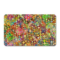 Multicolored Retro Spots Polka Dots Pattern Magnet (rectangular) by EDDArt