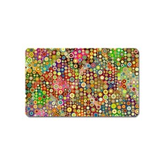 Multicolored Retro Spots Polka Dots Pattern Magnet (name Card)
