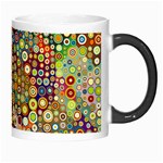 Multicolored Retro Spots Polka Dots Pattern Morph Mugs Right