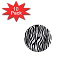 Zebra Stripes Pattern Traditional Colors Black White 1  Mini Magnet (10 pack)  Front