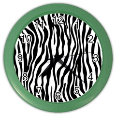 Zebra Stripes Pattern Traditional Colors Black White Color Wall Clocks by EDDArt