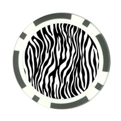 Zebra Stripes Pattern Traditional Colors Black White Poker Chip Card Guard