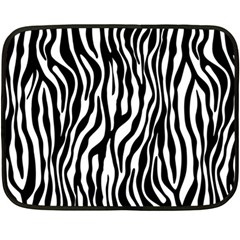 Zebra Stripes Pattern Traditional Colors Black White Double Sided Fleece Blanket (Mini) 