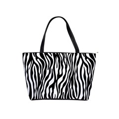 Zebra Stripes Pattern Traditional Colors Black White Shoulder Handbags