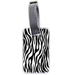 Zebra Stripes Pattern Traditional Colors Black White Luggage Tags (two Sides) by EDDArt