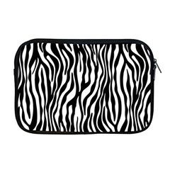 Zebra Stripes Pattern Traditional Colors Black White Apple MacBook Pro 17  Zipper Case