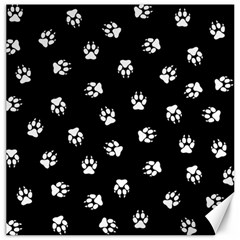 Footprints Dog White Black Canvas 16  X 16   by EDDArt