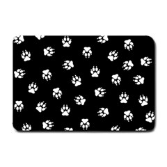 Footprints Dog White Black Small Doormat  by EDDArt