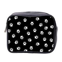 Footprints Dog White Black Mini Toiletries Bag 2-side by EDDArt