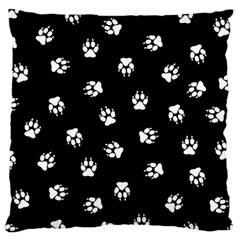 Footprints Dog White Black Large Cushion Case (one Side)