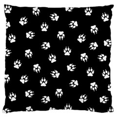 Footprints Dog White Black Standard Flano Cushion Case (two Sides) by EDDArt