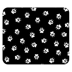 Footprints Dog White Black Double Sided Flano Blanket (small)  by EDDArt