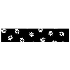 Footprints Dog White Black Flano Scarf (small) by EDDArt