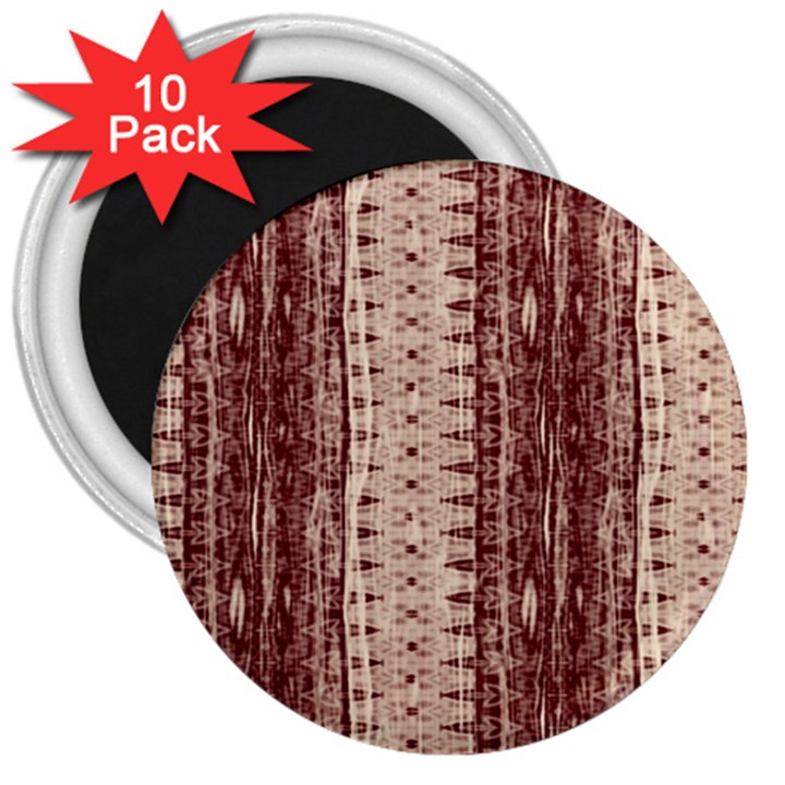 Wrinkly Batik Pattern Brown Beige 3  Magnets (10 pack) 