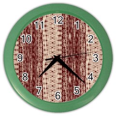 Wrinkly Batik Pattern Brown Beige Color Wall Clocks by EDDArt