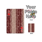 Wrinkly Batik Pattern Brown Beige Playing Cards 54 (Mini)  Front - Heart7