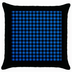 Lumberjack Fabric Pattern Blue Black Throw Pillow Case (black) by EDDArt