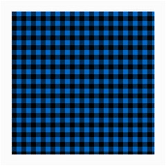 Lumberjack Fabric Pattern Blue Black Medium Glasses Cloth (2-side) by EDDArt