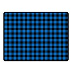 Lumberjack Fabric Pattern Blue Black Double Sided Fleece Blanket (Small)  45 x34  Blanket Front