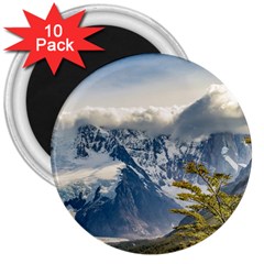 Snowy Andes Mountains, El Chalten Argentina 3  Magnets (10 Pack)  by dflcprints