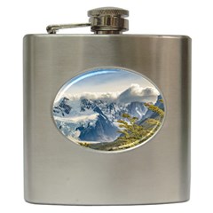 Snowy Andes Mountains, El Chalten Argentina Hip Flask (6 Oz) by dflcprints