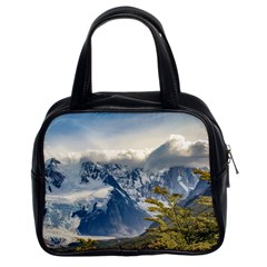 Snowy Andes Mountains, El Chalten Argentina Classic Handbags (2 Sides) by dflcprints