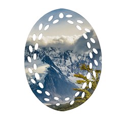 Snowy Andes Mountains, El Chalten Argentina Ornament (oval Filigree) by dflcprints