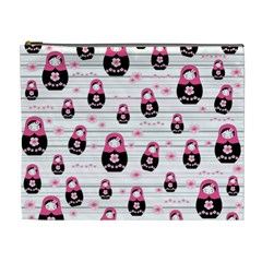 Matryoshka Doll Pattern Cosmetic Bag (xl) by Valentinaart